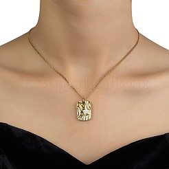 201 Stainless Steel Pendant Necklaces&nbsp;NJEW-D055-03G