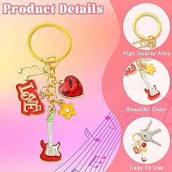 Glass Rhinestone & Alloy Enamel Keychains&nbsp;KEYC-YW00293