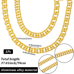 1Pc 15MM Aluminum Alloy Cuban Link Chain Necklaces&nbsp;NJEW-SP0001-21A