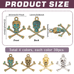 120Pcs 4 Colors Tibetan Style Alloy Pendants&nbsp;FIND-PH0022-99