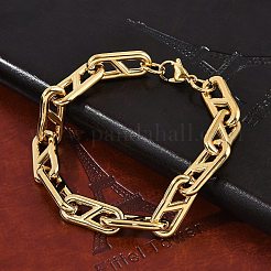304 Stainless Steel Oval Link  Chain Bracelets for Women Men&nbsp;BJEW-F488-49C-G
