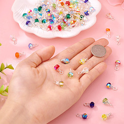 130Pcs 13 Colors Glass Pendants&nbsp;PALLOY-TAC0194