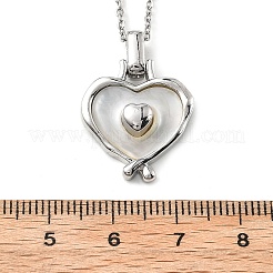 Heart 304 Stainless Steel Cat Eye Pendant Necklaces for Women&nbsp;NJEW-D288-06P