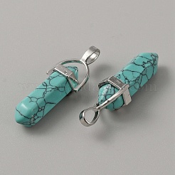 Synthetic Turquoise Dyed Double Terminal Pointed Pendants&nbsp;G-WH0016-37F