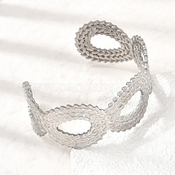 25.5MM 304 Stainless Steel Hollow Leaf Wide Cuff Bangles for Women&nbsp;SA-CBAB767-29P