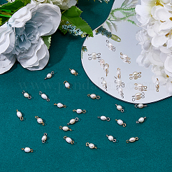 40Pcs 2 Colors Natural Cultured Freshwater Pearl Links Connector Charms&nbsp;PALLOY-DC00035
