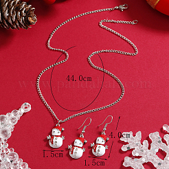 Christmas Alloy Enamel Dangle Earrings & Pendant Necklaces Sets for Women&nbsp;QO4736-1