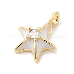 Brass Micro Pave Cubic Zirconia Enamel Pendants&nbsp;KK-L262-17G-01