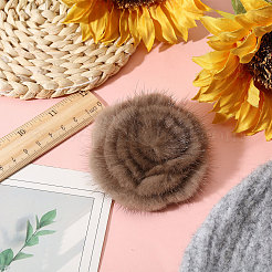 Faux Mink Fur Lapel Pins&nbsp;JEWB-WH0026-94A