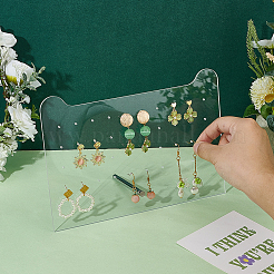 Clear Acrylic Slant Back Earring Storage Rack&nbsp;EDIS-WH0001-04D