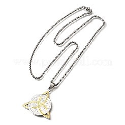 201 Stainless Steel Pendant Necklaces&nbsp;LS-NJEW-R019-01G&P