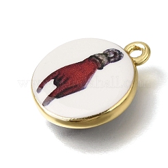 Printed Brass Pendants&nbsp;KK-CBAE379-01G-D