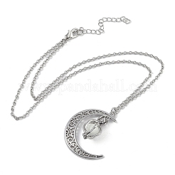 Alloy Resin Moon Pumpkin Pendants Necklaces&nbsp;NJEW-S417-01A
