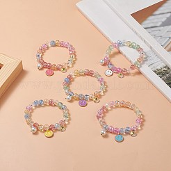 Bling Galss Round Beaded Stretch Bracelet&nbsp;BJEW-JB09242