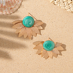 Flower Alloy Enamel Stud Earrings&nbsp;FS-WG688C9-04