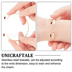 2Pcs 2 Colors 304 Stainless Steel Cuff Bangles&nbsp;BJEW-UN0001-26
