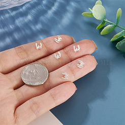6Pcs 925 Sterling Silver Hollow Initial Beads&nbsp;STER-TA0001-53W