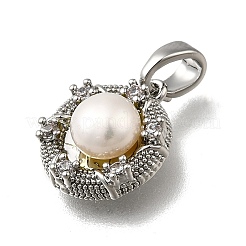 Natural Freshwater Pearl Flat Round Charms&nbsp;KK-K398-30P