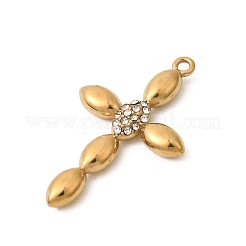 304 Stainless Steel Rhinestone Pendants&nbsp;STAS-B128-09G-05