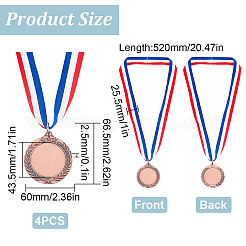 4Pcs Alloy Blank Medal&nbsp;AJEW-FG0002-70R