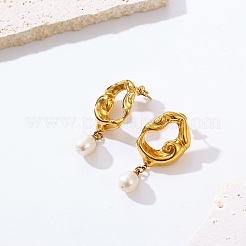 304 Stainless Steel Twist Donut Stud Earrings&nbsp;EJEW-G368-04G
