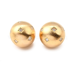 Brass Micro Pave Clear Cubic Zirconia Stud Earrings&nbsp;EJEW-S270-03G