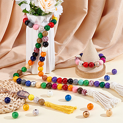 360Pcs 30 Colors Wood European Beads&nbsp;WOOD-PH0003-32