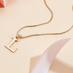 1pc 304 Stainless Steel Letter Pendant Necklaces&nbsp;NJEW-LP0001-38L-G