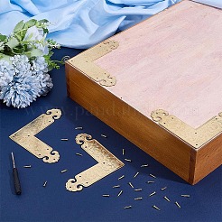 4Pcs Brass Corner Protector for Cabinet Furniture&nbsp;KK-PH0014-18G