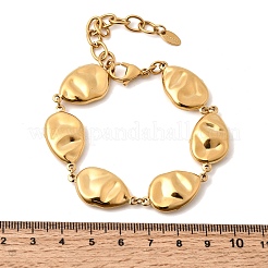 Textured 316L Surgical Stainless Steel Link Chain Bracelets for Women&nbsp;BJEW-D454-03G