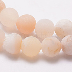 Natural Druzy Geode Agate Bead Strands&nbsp;G-K166-09-8mm-01