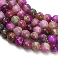 Dyed Natural White JadeImitation Charoite Smooth Round Beads Strands&nbsp;GG-CBA3334-A01-6mm-D