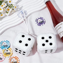 Dice Plush Cloth Pendant Decorations&nbsp;HJEW-SP0001-84A