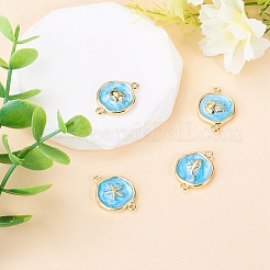 4Pcs Ocean Brass Enamel Links Connector Charms&nbsp;KK-TADJ0001-31A