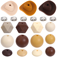 102Pcs 15 Styles Round Food Grade Eco-Friendly Silicone Beads&nbsp;SIL-PA0001-27