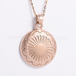 Vintage-inspired Stainless Steel Flower Pendant Men's Necklaces&nbsp;FB6068