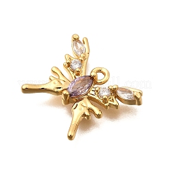 Brass Micro Pave Cubic Zirconia Pendants&nbsp;KK-B152-27D-G