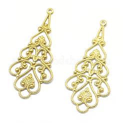 Brass Filigree Pendants&nbsp;KK-K184-31C-RS