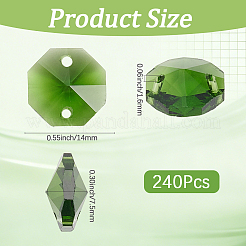 240Pcs Electroplate Glass Faceted Octagon Links Connector Charms&nbsp;EGLA-SP0001-43A