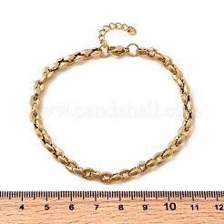 304 Stainless Steel Coffee Bean Chain Bracelets for Women&nbsp;BJEW-B140-01B-G