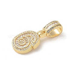 Brass Clear Cubic Zirconia European Dangle Charms&nbsp;KK-R003-01G-06