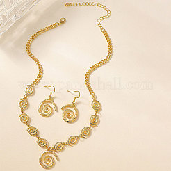 Vortex Alloy Pendant Necklace & Dangle Earrings Sets&nbsp;FS-WGE9BDE-01