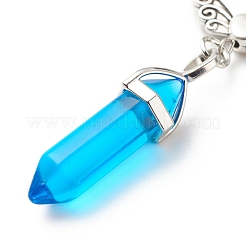 Double Terminated Natural Gemstone Bullet Pendant Decorations&nbsp;HJEW-JM00714