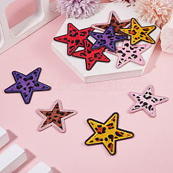 10Pcs 10 Styles Polyester Leopard Print Embroidery Cloth Iron on/Sew on Patches&nbsp;PATC-TA0001-58