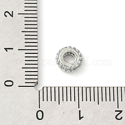 Rack Plating Brass Clear Cubic Zirconia European Beads&nbsp;KK-G501-06B-P