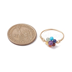 Flower Natural Gemstone Finger Rings&nbsp;RJEW-JR00713-02