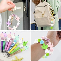 66Pcs 9 Colors Silicone and Resin Imitation Pearl Beads Set&nbsp;FIND-YW0011-43