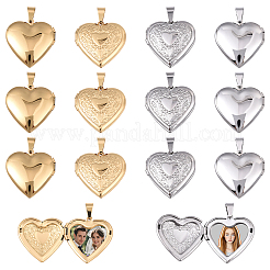 2Pcs 316 Surgical Stainless Steel Locket Pendants&nbsp;STAS-YW0003-16G