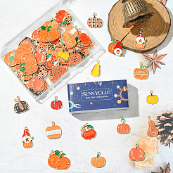 80Pcs 20 Styles Thanksgiving Day Theme Alloy Enamel Pendants&nbsp;ENAM-SC0006-85