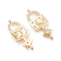 Brass Micro Pave Cubic Zirconia Links&nbsp;KK-F814-27G